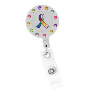 Multi-Ribbon Cancer Awareness Bling Retractable
