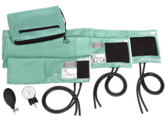 3-in-1 Aneroid Sphygmomanometer Set with Carry Case * Adult, Large Adult, Pediatric - 6 Colors